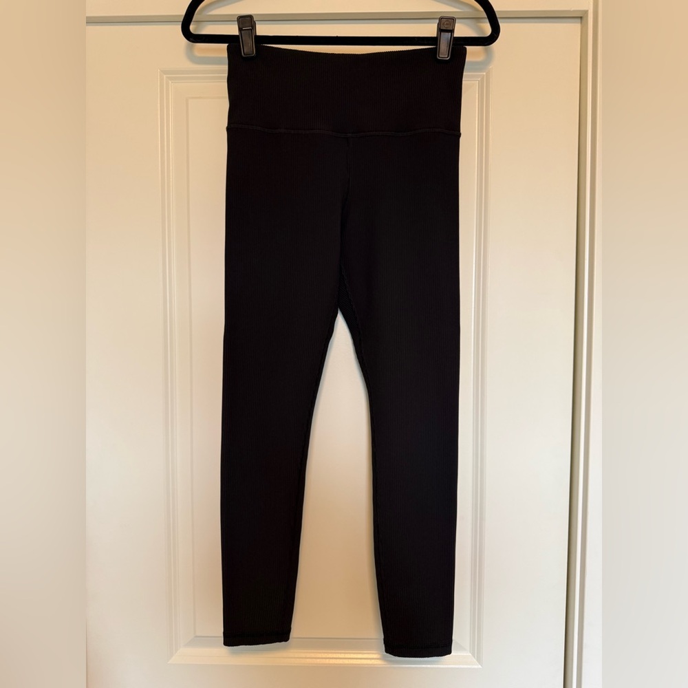 Athleta Elation Black Ribbed Leggings